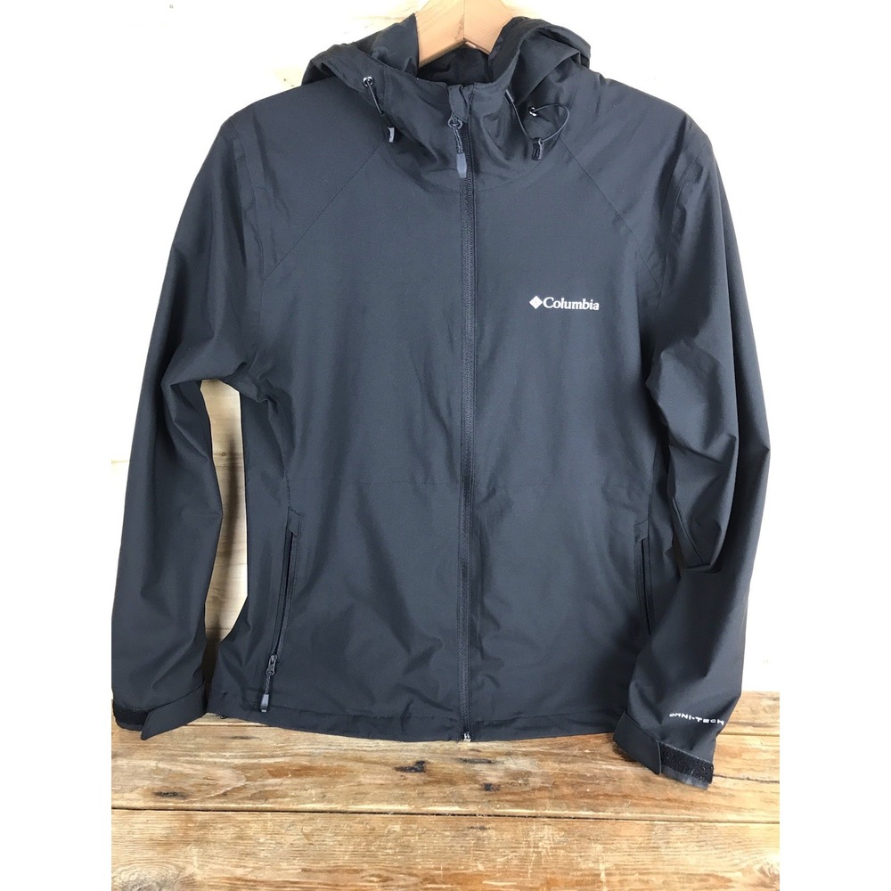 Columbia Jacket Women's Medium Black Mesh Lined Omni Tech Windbreaker Raincoat